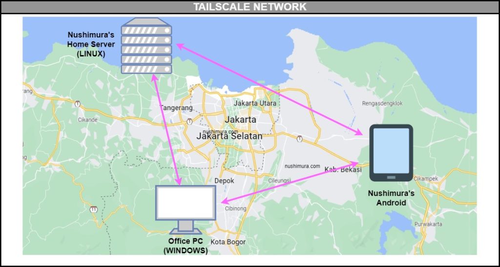 Tailscale network by nushimura.com